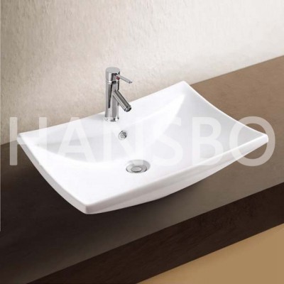 Chinese New Model Bathroom Porcelain Wash Basin Oval Countertops Vanity Basin 7146